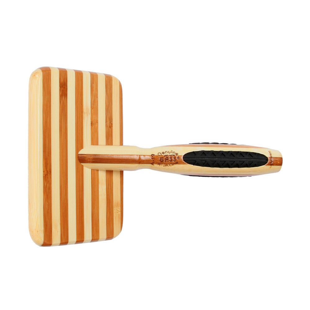 Bass Pet Brushes De-matting With 100% Premium Alloy Pin Soft Pure Bamboo Handle Large Slicker Style