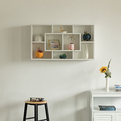 Modern 8 Tier Bookcase Wall Mount And Freestanding Storage Shelves For Decoration Display