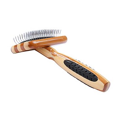 Bass Pet Brushes De-matting With 100% Premium Alloy Pin Soft Pure Wood Handle Small Slicker Style