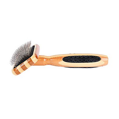 Bass Pet Brushes De-matting With 100% Premium Alloy Pin Soft Pure Wood Handle Small Slicker Style