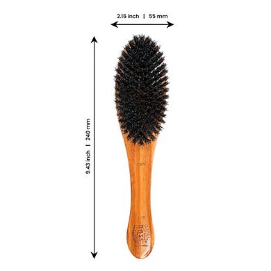 Bass Pet Brushes Shine & Condition With 100% Premium Natural Bristle Soft, Wood Handle Full Oval