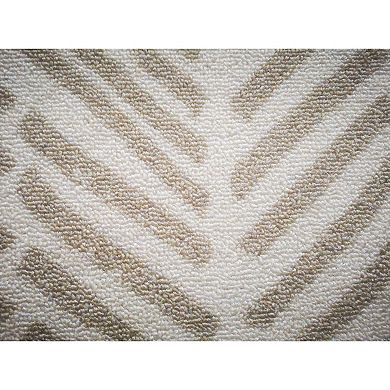 Deerlux Modern Living Room Area Rug With Nonslip Backing, Abstract Beige Chevron Strokes Pattern