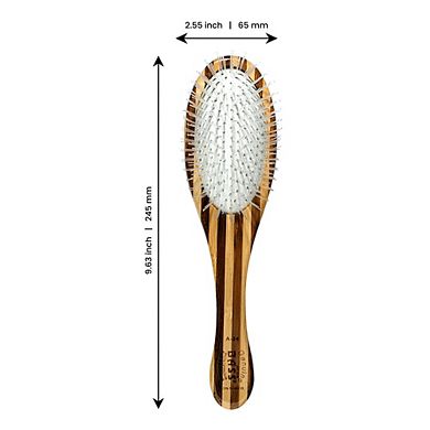 Bass Pet Brushes Ultra-flex Style & Detangle Pet Brush W/ultra-flex Nylon Bristle Wood Handle Oval