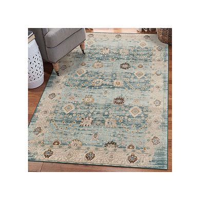Luxe Weavers Floral Distressed Area Rug, Boho Chic Carpet