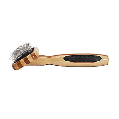 Bass Pet Brushes De-matting 100% Premium Alloy Pin Soft Pure Wood Handle Extra Small Slicker Style