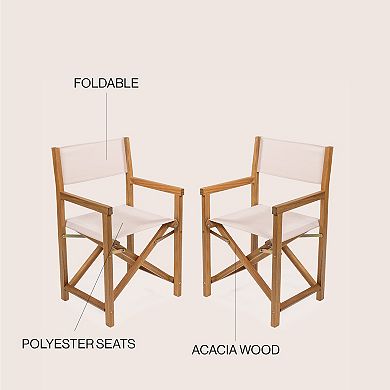 Classic Vintage Outdoor Acacia Wood Folding Director Chair