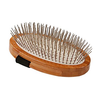 Bass Pet Brushes Style & Detangle With 100% Premium Alloy Pin Pure Wood Handle Palm Style