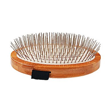 Bass Pet Brushes Style & Detangle With 100% Premium Alloy Pin Pure Wood Handle Palm Style
