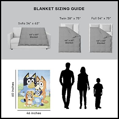 Bluey Family Garden Silk Touch Throw Blanket