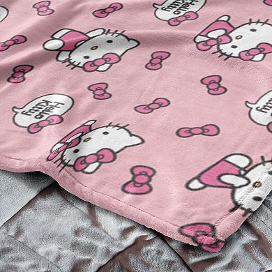 Hello Kitty Let's Bow Pink Silk Touch Throw Blanket