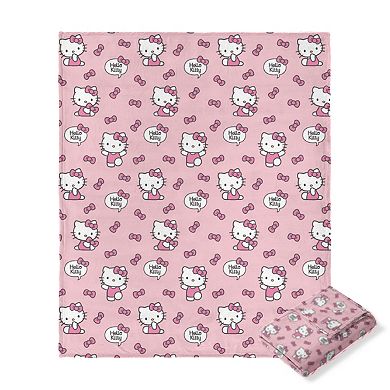 Hello Kitty Let's Bow Pink Silk Touch Throw Blanket
