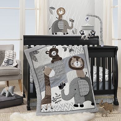Lambs & Ivy Urban Jungle Gray/white Chevron Storage/hamper