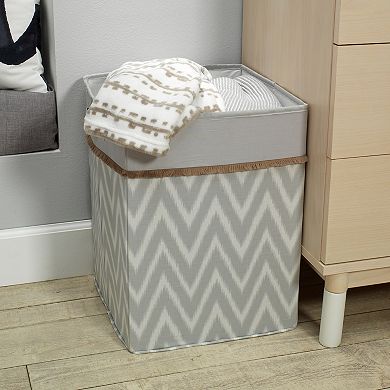 Lambs & Ivy Urban Jungle Gray/white Chevron Storage/hamper
