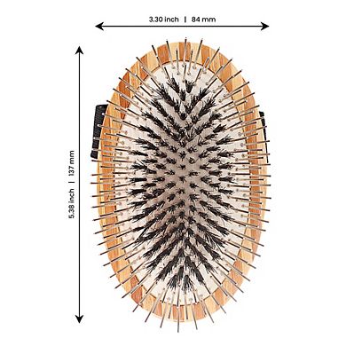 Bass Pet Brushes Shine & Condition, Patented & Award Winning, Nat. Bristle + Alloy Pin Wood Handle