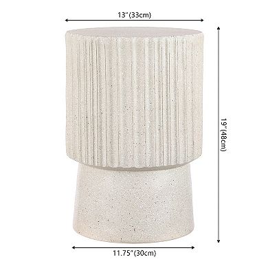 Louisa 19" Modern Art Deco Tambour Accent Table