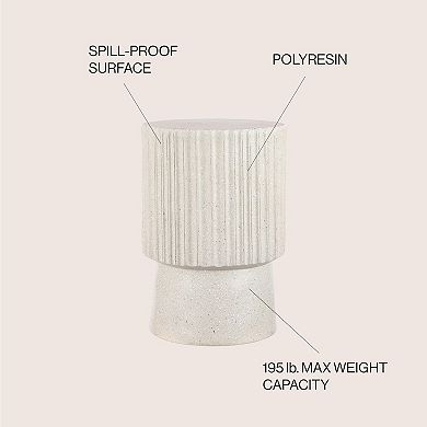 Louisa 19" Modern Art Deco Tambour Accent Table