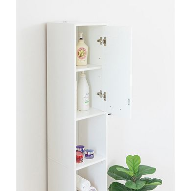 Versatile 77" White Tall Storage Cabinet with 2 Doors and Adjustable Shelves, Linen Tower Cabinet