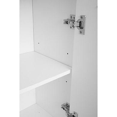 Versatile 77" White Tall Storage Cabinet with 2 Doors and Adjustable Shelves, Linen Tower Cabinet