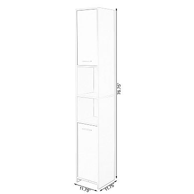 Standing Bathroom Linen Tower Storage Cabinet