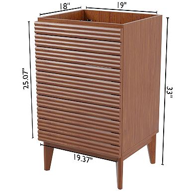 20w X 18d X 33h Thin Linear Slat 2-shelf Bath Vanity Cabinet Only (sink Basin Not Included)