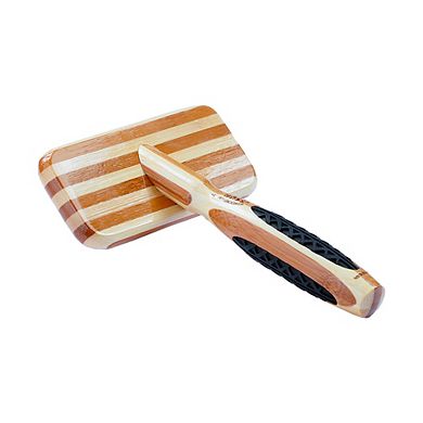 Bass Pet Brushes De-matting With 100% Premium Alloy Pin Soft Pure Wood Handle Medium Slicker Style