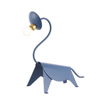 Bradley 16" Modern Industrial Iron Brachiosaurus Led Kids' Lamp, Blue