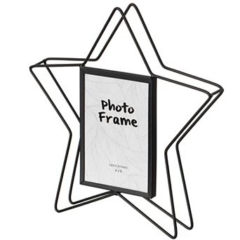 Modern Star Shape Black Metal Decor Photo Frame For Tabletop Display
