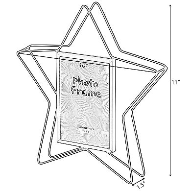 Modern Star Shape Black Metal Decor Photo Frame For Tabletop Display