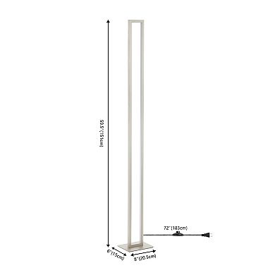 Johan 59.5" Modern Minimalist Aluminum Integrated Tower Led Floor Lamp, Nickel