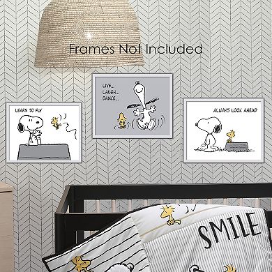 Lambs & Ivy Classic Snoopy 11 By 14 Inch Unframed Nursery/child Wall Art - 3pc