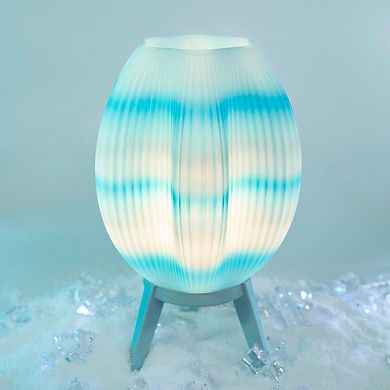 Wavy 16.5" Modern Contemporary Plant-based Pla 3d Printed Dimmable Led Table Lamp, White/green