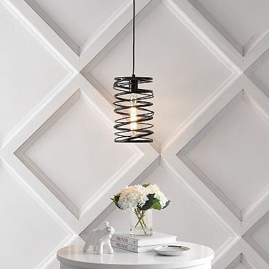 Helisa 7.25" 1-light Modern Contemporary Iron Spiral Led Pendant, Gold Painting