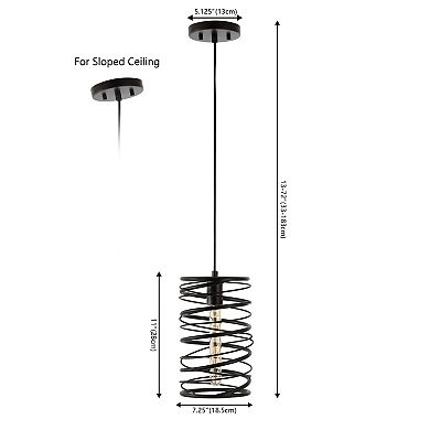 Helisa 7.25" 1-light Modern Contemporary Iron Spiral Led Pendant, Gold Painting