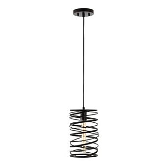 Helisa 7.25" 1-light Modern Contemporary Iron Spiral Led Pendant, Gold Painting