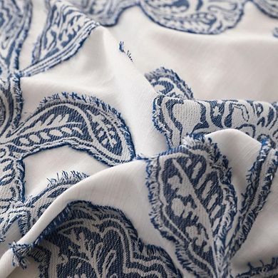 Cotton Clipped Jacquard Jacobean Floral Duvet Cover 3pcs Set