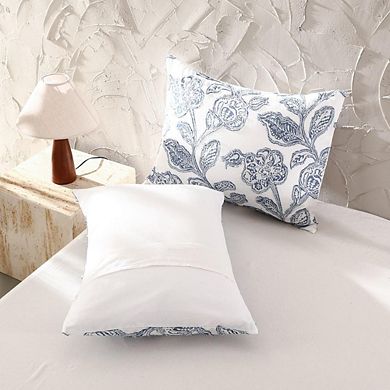 Cotton Clipped Jacquard Jacobean Floral Duvet Cover 3pcs Set