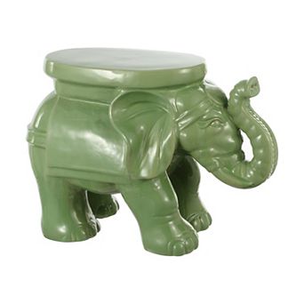 White Elephant 14.25" Ceramic Garden Stool