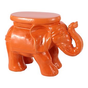 White Elephant 14.25" Ceramic Garden Stool