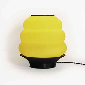 Honey Pot 12" Minimalist Classic Plant-based Pla 3d Printed Dimmable Led Table Lamp, White/black