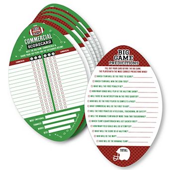 Big Dot Of Happiness The Big Game - 2-in-1 Football Party Cards - Activity Duo Games - Set Of 20