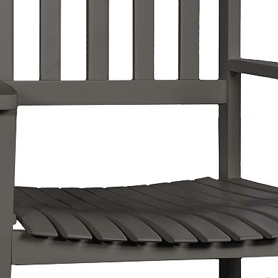 Seagrove Farmhouse Classic Slat-back 350-lbs Support Acacia Wood Outdoor Rocking Chair
