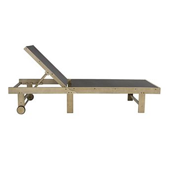 Trabuco Modern Acacia Wood Mesh 3-Position Outdoor foldable Chaise Lounge Set with Side Table