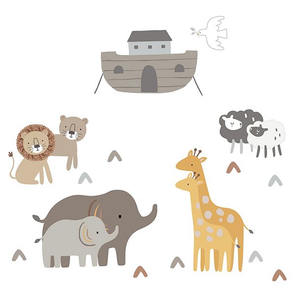 Lambs & Ivy Baby Noah Ark/boat With Pairs Of Animals Wall Decals/stickers