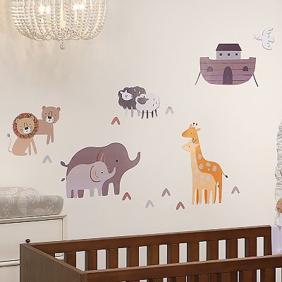 Lambs Ivy Baby Noah Ark boat With Pairs Of Animals Wall Decals stickers