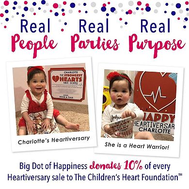 Big Dot Of Happiness Happy Heartiversary - Hearts Decor Diy Chd Awareness Essentials - 20 Ct