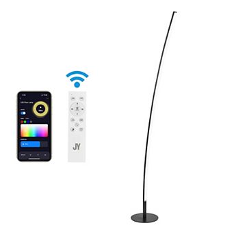 Malthe 71" Modern Contemporary Aluminum/iron Arc Integrated Led Floor Lamp, Black