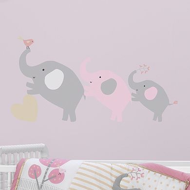 Bedtime Originals Eloise Gray/pink/gold Elephant Nursery Wall Decals