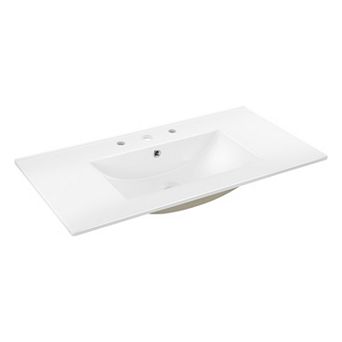 3-hole 20 in W X 18.25 in D Classic Contemporary Rectangular Ceramic Single Sink Basin Vanity Top