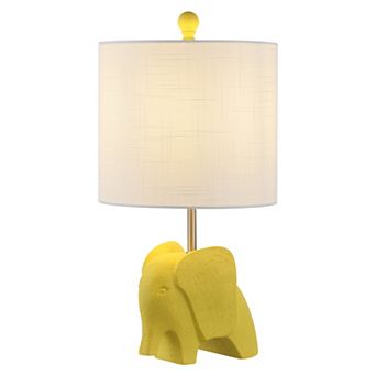 Koda 17.5" Eclectic Southwestern Resin/iron Elephant Led Kids' Table Lamp, Yellow