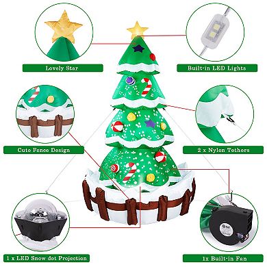 7ft Inflatable Christmas Tree Blow Up Outdoor Decorations